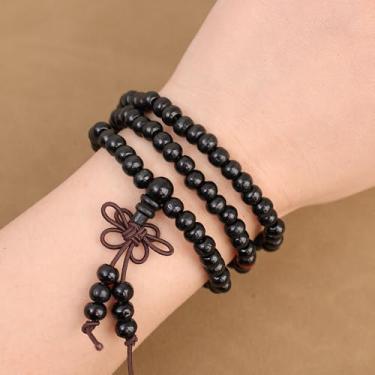 Imagem de Pulseiras de contas para homens e mulheres unissex Mala Pulseira com contas tibetano buda de oração tibetana para meditação, One Size, Pedra, Sem Pedra Preciosa