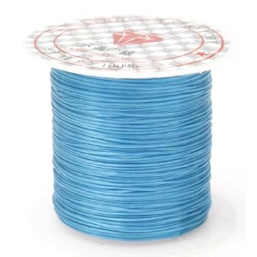 Imagem de 4 rolos de 10 m/rolo de 1 mm corda elástica forte de contas de cristal corda de fio de nylon para fazer joias, cordão de contas faça você mesmo (azul1)