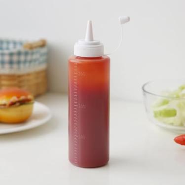 Imagem de 1 garrafa de apertar transparente, frascos de espremer condimentos para molhos, churrasco, assar, acampar, piquenique (300 ml)