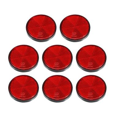 Imagem de Generic 8 Pçs Refletores Traseiros Redondos Parafuso Raio de Segurança Refletor de Postes de Portão Refletor para Carros, Reboque, Motocicleta, Caminhões, Barco, Bicicleta Vermelho