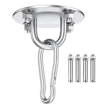 Imagem de Suporte de Teto, para Saco de pancada, Cadeiras de Balanço e Redes, Kit c Corrente e Mosquetões de Aço Inoxidáve, Capacidade 180 kg