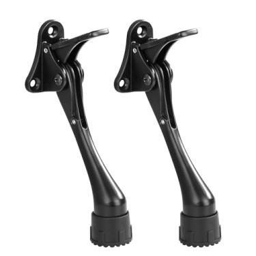 Imagem de Rolha de porta Kickdown de 12 cm - batente de porta para a parte inferior da porta feita de batentes de porta resistentes de metal de liga de alumínio com ponta de borracha e protetores de parede para