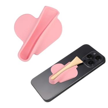 Imagem de Generic Suporte para capa de telefone com brilho labial, adesivo de silicone em forma de coração, rosa, compatível com iPhone 12, 11, X, Samsung Galaxy S21, S20, Google Pixel 5, OnePlus 9