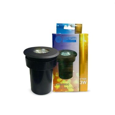 Imagem de Luminaria Led Embutido De Solo Preto Ip67 Externo 3W Bivolt
