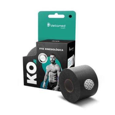 Imagem de Bandagem Elástica Adesiva Kinesiológica Dellamed Alivia Dor e Lesão Mu