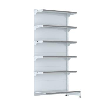 Imagem de Gondola Parede 202 FIT Farmacia Continu 6 Bd Branco Pe Cinza