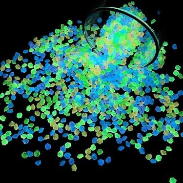 Imagem de 1000 peças, 3 – 5 mm, pedras luminosas para caminho de jardim, gramado, aquário e decoração ao ar livre, coloridas