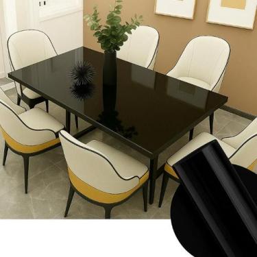 Imagem de Adesivo Preto Brilho Envelopamento Decoração Móveis 3mx50cm - BG Adesi