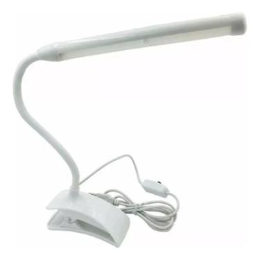 Imagem de 10X Luminária Flexível Led Mesa Com Clip Branco 40Cm Com Pre