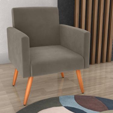 Imagem de Poltrona Para Decoração Belém Veludo Cappuccino