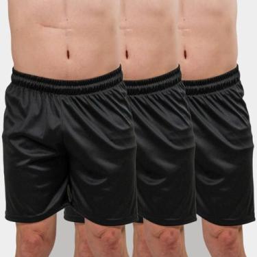 Imagem de Kit 3 Shorts Masculinos Dry Fit Esportivo - Para Futebol, Corrida, Ban