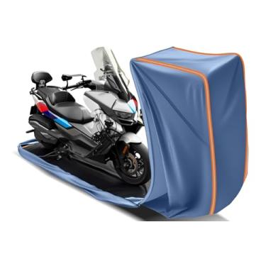 Imagem de TAJSJNG Capa de motocicleta totalmente fechada à prova d'água para armazenamento externo/interno à prova d'água Capa de motocicleta resistente para scooter/ciclomotor/motocicletas com comprimento de