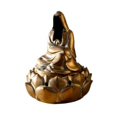 Imagem de Generic Escultura de queimador de incenso em cerâmica, peça central de mesa, artesanato, decoração para casa, ornamento para mesa de trabalho, sala de estar,