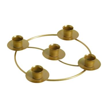 Imagem de XLWLLNJ do Advento de Natal, Porta-Velas Simples e Elegante, Suporte para Velas, Decoração para Casa, Castiçal de Metal para Festa de Aniversário, Ouro