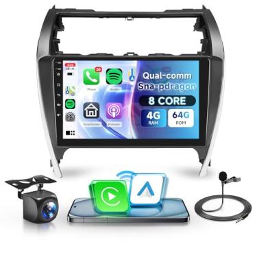 Imagem de 8 Core Qual-Comm Snapdragon 4G + 64G Android Car Radio Stereo para Toyota Camry 2012 2013 2014, tela sensível ao toque IPS sem fio Carplay de 10 polegadas com Bluetooth, Android auto, GPS WiFi SWC AHD