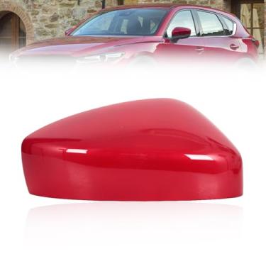 Imagem de JESYMBX Tampa do espelho retrovisor lateral da porta para Mazda CX-5 CX5 2017-2021 Capa de casa com tampa vermelha direita