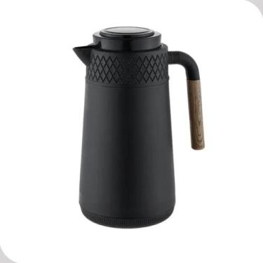 Imagem de Garrafa Térmica Hauskraft La Ville Preta 1L com Ampola de Vidro e Alça