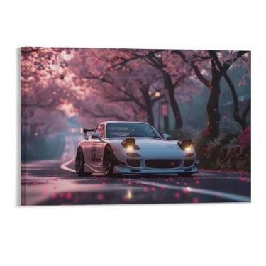 Imagem de HouLaiZhe Flor de cerejeira carro Rx7 Jdm pôsteres tela estética decoração de quarto pintura de parede impressões de sala de galeria decoração de parede para quarto sala de estar escritório 11 x 17