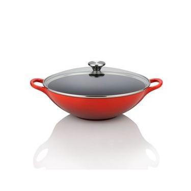 Imagem de Wok Signature Tampa de Vidro 32 cm Vermelho Le Creuset