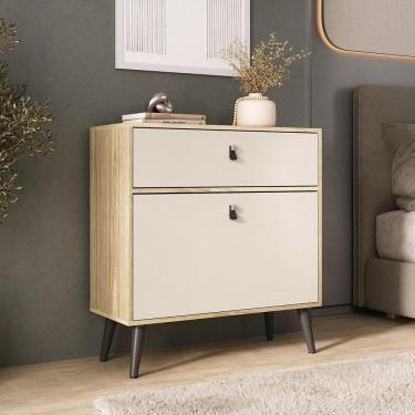 Imagem de Sapateira Cômoda com Gaveta para Quarto Amendoa / off white