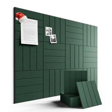 Imagem de Fluxynara Quadro de avisos grande de feltro 122 cm x 91 cm Alternativo para quadro de cortiça - pacote com 12 com 70 abas adesivas removíveis seguras, quadros de cortiça para paredes, quadro de