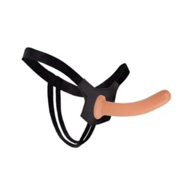 Imagem de Cinta Peniana Ajustável Com Prótese Maciça 19 X 4Cm Material Atóxico Confortável Acessório Íntimo KT751