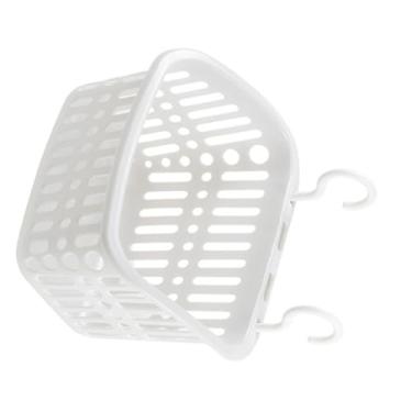 Imagem de GLOGLOW Caddy de Chuveiro Suspenso, Organizador de Banheiro de Plástico Resistente Com Furos de Drenagem, Cesta de Lavanderia Com Economia de Espaço para Chuveiro, Cozinha e Escritório (Branca)