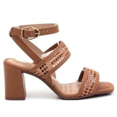 Imagem de Sandália Tanara Salto Bloco Trançado Feminino T8666-Feminino