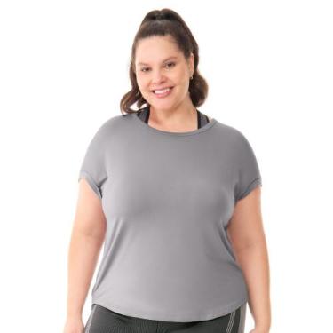 Imagem de Blusa Fitness Plus Modelagem Ampla Névoa - Trend, G2
