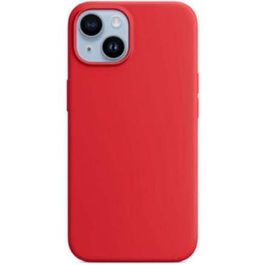 Imagem de VEVEL Capa para Apple iPhone 14 Plus 2022, forro flocado de silicone líquido à prova de choque capa de telefone traseira com protetor de tela e protetor de lente (cor: vermelho)