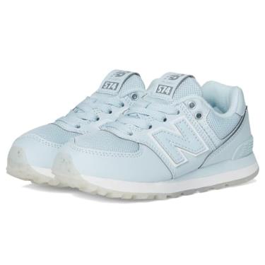 Imagem de New Balance Tênis infantil 574 V1 com cadarço (criança pequena), Vidro fosco/prata metálico, 16