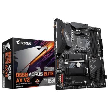 Imagem de Gigabyte B550 AORUS ELITE AX V2 (AMD Ryzen 5000/B550/ATX/True 12+2 Phases Digital VRM/PCIe4.0/DDR4/USB3.2 Geração 1/Realtek ALC1200/Intel WiFi 6/2xM.2 Protetor Térmico/2.5 GbE LAN/HDMI/HDMI/DP/DP/Plac
