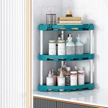 Imagem de Prateleira de canto de plástico de 2 a 5 camadas, unidade de prateleira multiuso para espaço pequeno, escritório em casa, banheiro, cozinha (cor: estilo 1 (3 peças), tamanho: 38 * 93 cm) (estilo 3