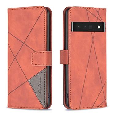 Imagem de YUNCHAO Caixa de telefone Para o Google Pixel 7 Pro 5G BF05 Magnetic File Rhombus Texture Leather Case capa para celular