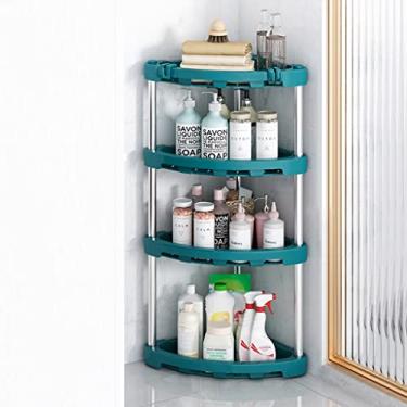 Imagem de Prateleira de canto de plástico de 2 a 5 camadas, unidade de prateleira multiuso para espaço pequeno, escritório em casa, banheiro, cozinha (cor: estilo 1 (3 peças), tamanho: 38 * 93 cm) (estilo 3 (1