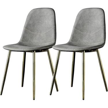 Imagem de Conjunto moderno de cadeiras de sala de jantar de cozinha conjunto de 2 cadeiras de jantar modernas de couro sintético cadeira de jantar de lazer banco de mesa cadeira de maquiagem para escritório
