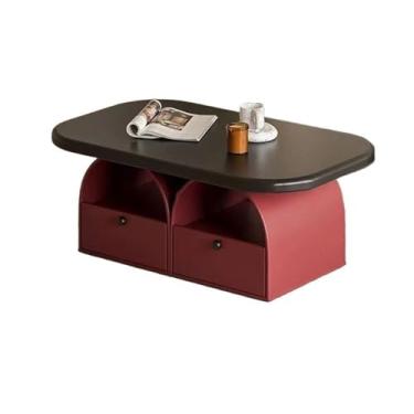 Imagem de UWEREBFM Mesa de centro retangular para pequenas salas de estar, móveis domésticos criativos com gavetas exclusivas, mesa lateral e mesa de chá