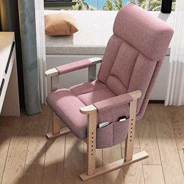 Imagem de Cadeira de balanço para berçário, cadeira preguiçosa para ambientes internos - contemporânea com apoios de braço e dois bolsos laterais | Cadeira de sofá com estrutura de aço única para adultos no