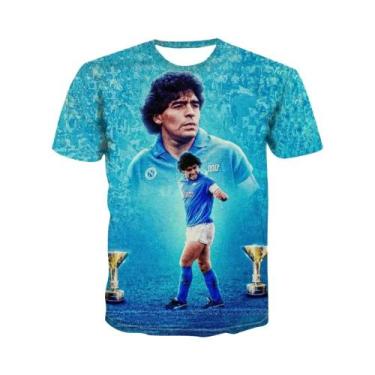 Imagem de Camiseta Masculina Estampada Em 3D De Estrela Do Futebol, Moda De Verã