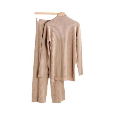 Imagem de Conjunto De Moletom Feminino De Outono Inverno Com Suéter De Gola Alta