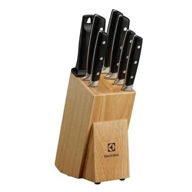 Imagem de Conjunto de Facas Electrolux, Inox, Preto e Bambu