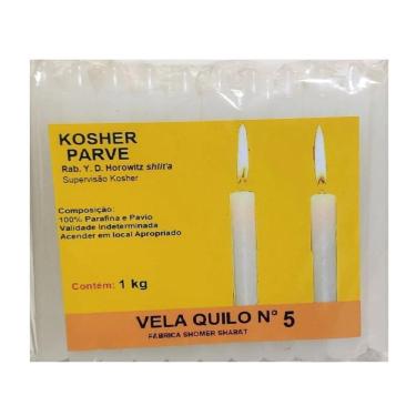 Imagem de Vela Brilho Parve Kosher Numero 5 Pacote  1 Kg 