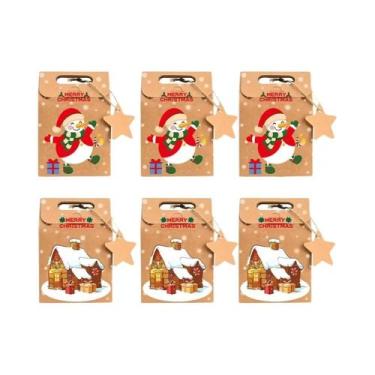 Imagem de Conjunto De Caixas De Presente De Natal Em Papel Kraft Para Doces E Bi