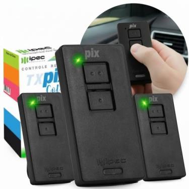 Imagem de Kit 3 Controle Tx Pix Remoto Portão Eletrônico Alarme 433Mhz - Ipec