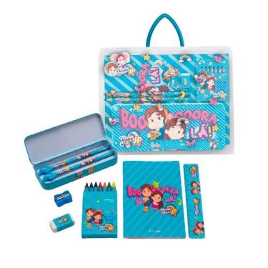 Imagem de Kit Escolar Maria Clara e JP Estojo, Régua, Lápis, Canetinhas e Borrac