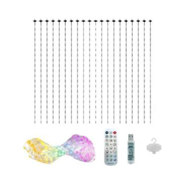 Imagem de Luzes De Cortina Inteligentes RGBIC 400LED 2x2M Com Controle Por APP E