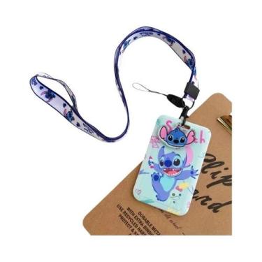 Imagem de Porta-Crachá Disney Stitch Para Meninas, Cordão Com Pingente, Chaveiro