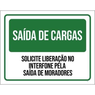 Imagem de Kit 10 Placas Saída Cargas Liberação No Interfone - Sinalizo