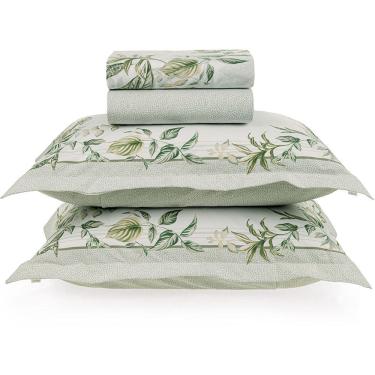 Imagem de Jogo de Cama Karsten Cedro 200 Fios 4 Peças Queen Verde