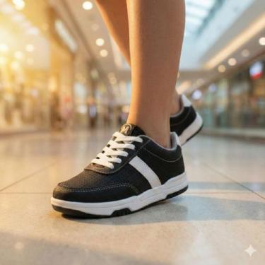 Imagem de Tênis Infantil Molekinho Napa Floather Preto/Branco, Preto, Branco, 29